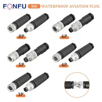 5/10PCS M8 3/4/5/6/8Pins Sensor Connector Non-Welding Waterproof  IP68 Straight Male&Female Plug Screw Threaded Coupling 3 4 Pin 1