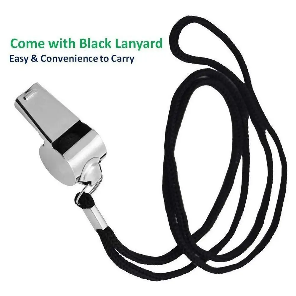 Description Picture 4 of item1PC Stainless Steel Metal Whistle Referee Sport Training School Soccer Football Basketball Cheerleader Cheer Whistles With Rope