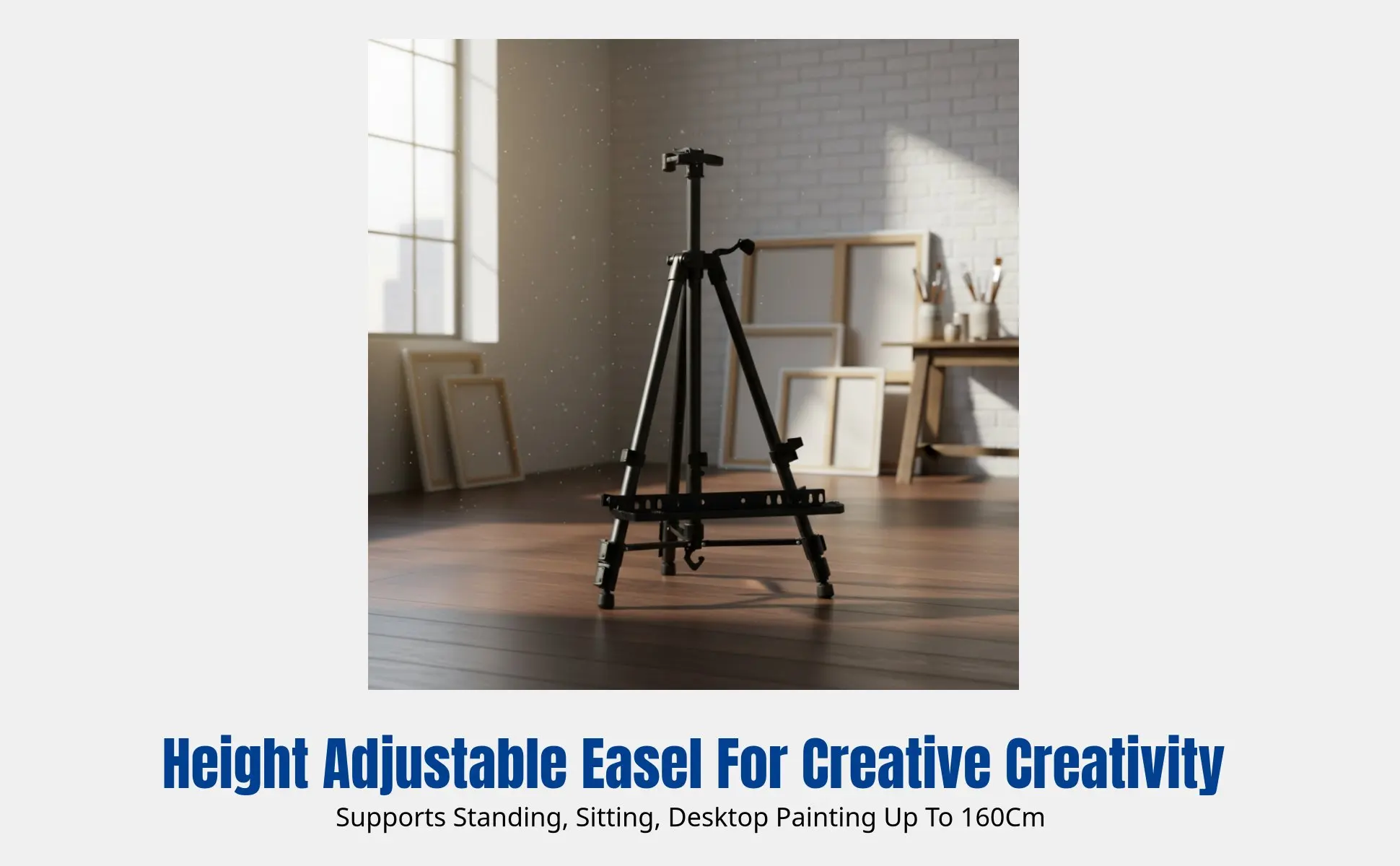 Metal Art Easel, Adjustable Folding Stand, Portable Double-Sided Drawing Board, Art Tool Set, Tray, Art Bag for Students