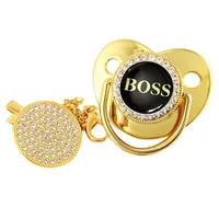 BOSS with Dust Cover Silicone BOSS Pacifier 0-36 months Newborn Baby Silicone Pacifier Photography Accessories 4