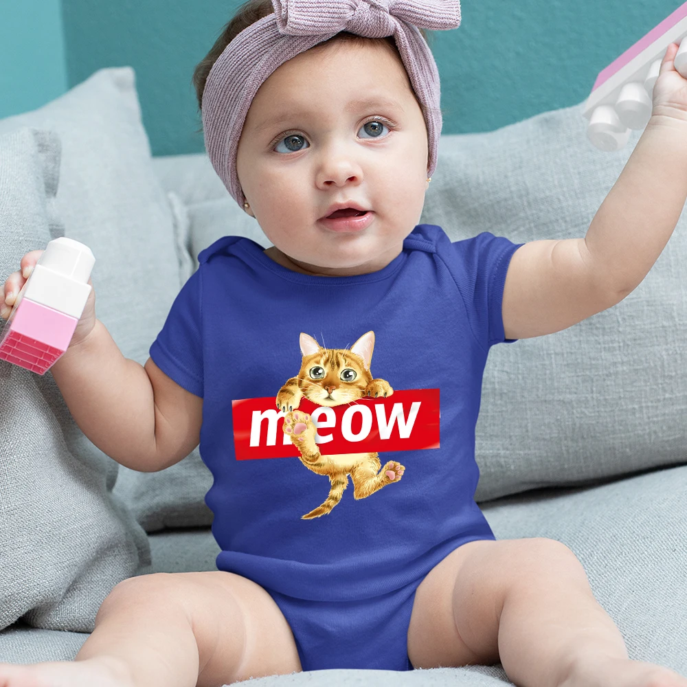 sombrero Maligno pálido Cute Cat Meow Ropa Bebe Niña Fashion Funny Newborn Summer Clothes Cartoon  Kawaii Baby Bodysuit Loose Soft Infant Boy Onesies - Bodysuits - AliExpress