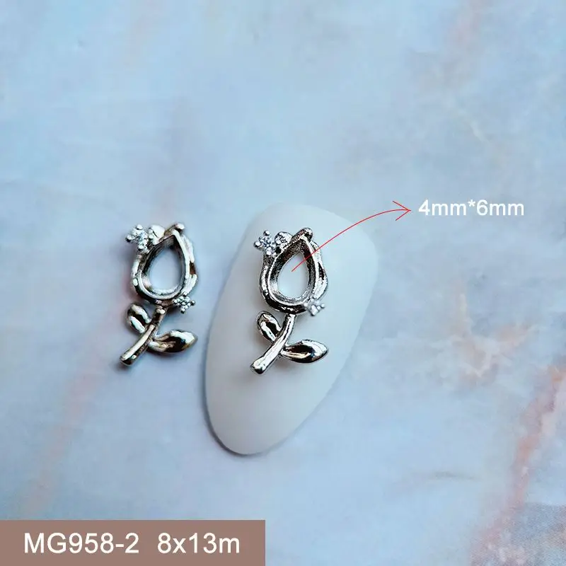 10 stücke Luxus Hohl Tropfen Bogen Schlange Zirkon Kristalle Metall Nägel Schmuck Dekorationen Nail art Zubehör Charms Teile Liefert – Detail 36