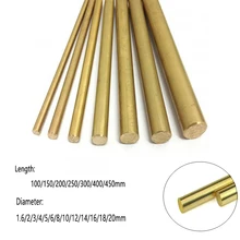  1/5/10pcs brass round bar Diameter1.6/2/3/4/5/6/8/10/12/14/16/18/20mm Brass rod Knife handle rivet screw Mosaic tools 