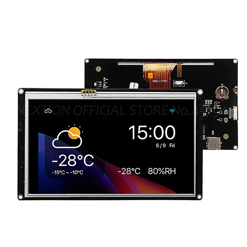 

Enhanced NX8048K070 7.0'' Full-color RTP LCD Resistive Touch Display HMI Built-in RTC TTL URAT Serial Module