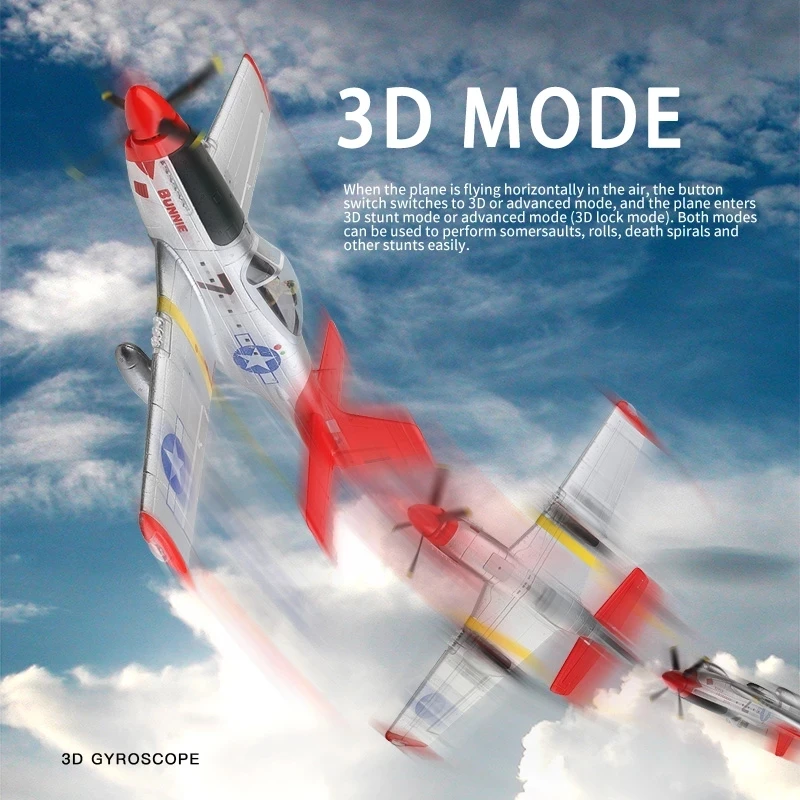 XK A280 Avion RC 3D/6G Planeur - MODE 2 Noir