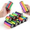 3D 7 Level Rotate Slide Cylinder Sliding IQ Puzzle Toys Kids Educational Brain Teasers Fidget Sensory Finger Magic Tower Toy 1
