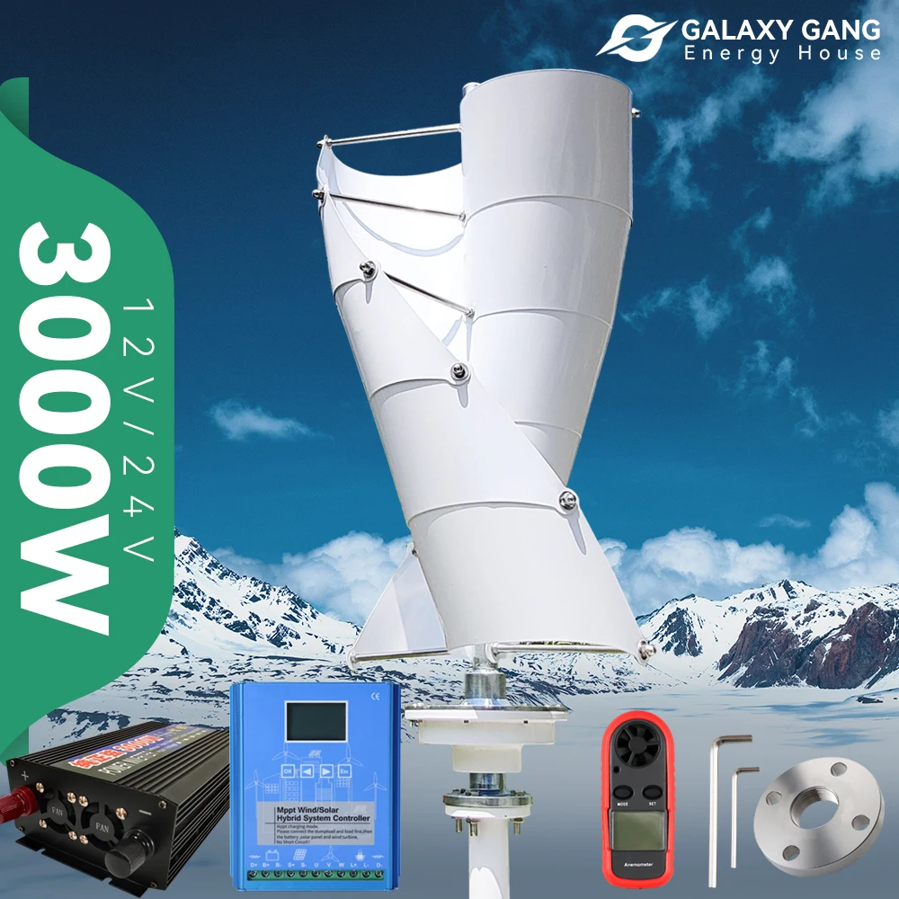 Vertikale Windturbine 500W - Windgenerator 12V/24V Für Garten & Boot