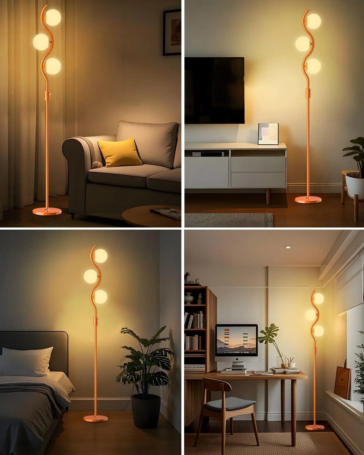 Mid century modern floor lamp with adjustable globes