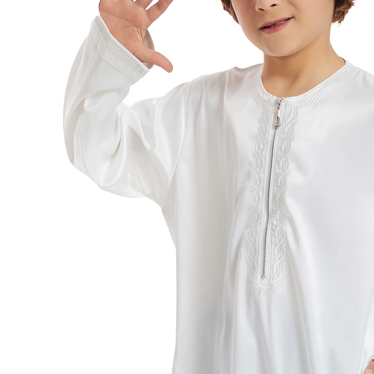 New 2024 Dubai Arab Muslim Kids Boys Clothes Abaya Caftan Robe Islamic Ramadan Clothing Oman Arabic Qatar Child Kaftans Costumes