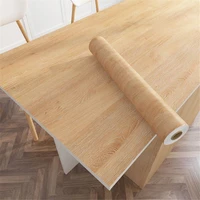 1 Roll Pvc Oil-proof Wood Grain Sticker Self-adhesive Wallpaper For Kitchen Countertop Furniture Cabinet Table Wall Renovation 1