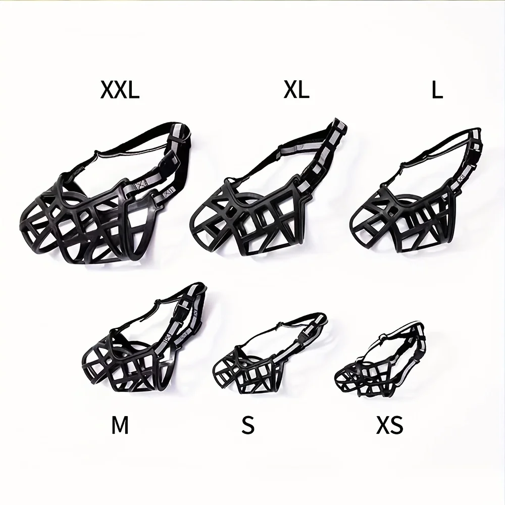 Big Dog Muzzle Mouth Cover Prevent Biting Screaming Eat Small Large Dog Masks Pet Bark Stopper Bar Reflective Tape dog muzzle
