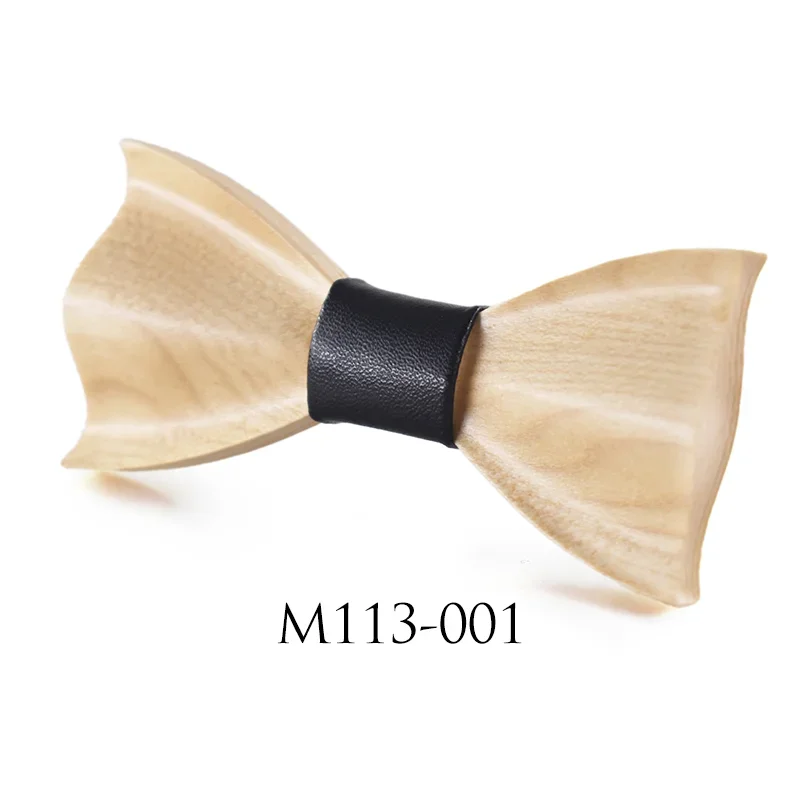New Kid 3D High-end Wooden Bow Tie Boys and Girls Dress Shirts Suits Bow Tie Children Boys Girls Wooden Decoration
