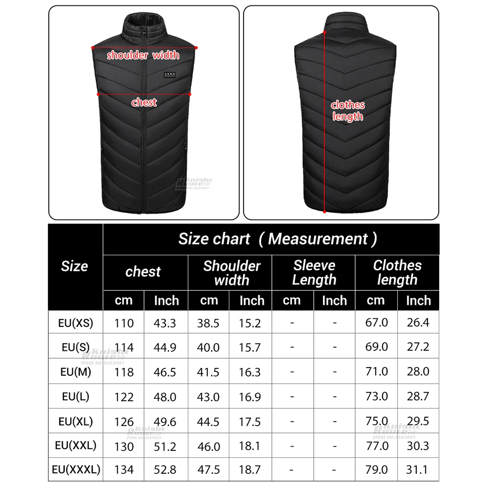 19 Areas Self Heating Vest Men's Women's USB Heated Washable Winter Heating jacket heated jacket
