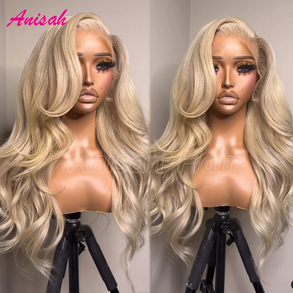 

Парики из платинового пепла, блонд, человеческие волосы, волнистый парик на сетке спереди, предварительно выщипанные бразильские натуральные волосы, 13X 4, женские парики на сетке спереди