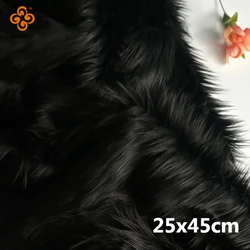 Luxurious 9cm Black Long Pile Faux Fur Fabric - 25x45cm (28)