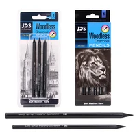 3/6Pcs Professional Pure Carbon Sketch Pens Hard/Medium/Soft Woodless Charcoal Pencil Set Drawing Tool Art Painting Supplies 2