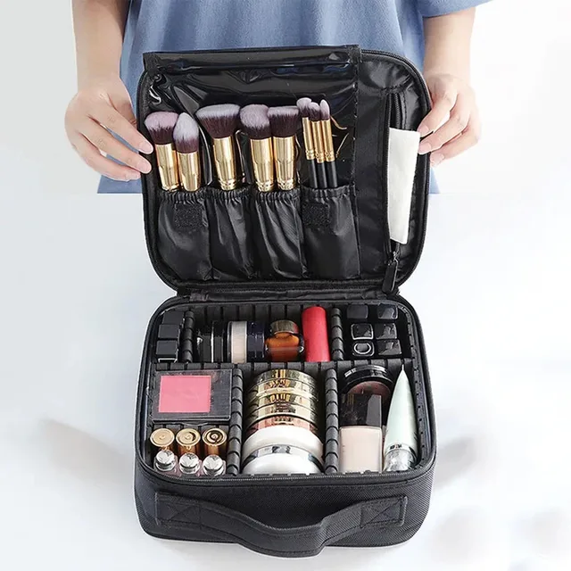 New arrival women's travel waterproof makeup bag Professional Embroidery Beauty Tool Storage Box Portable Makeup Case