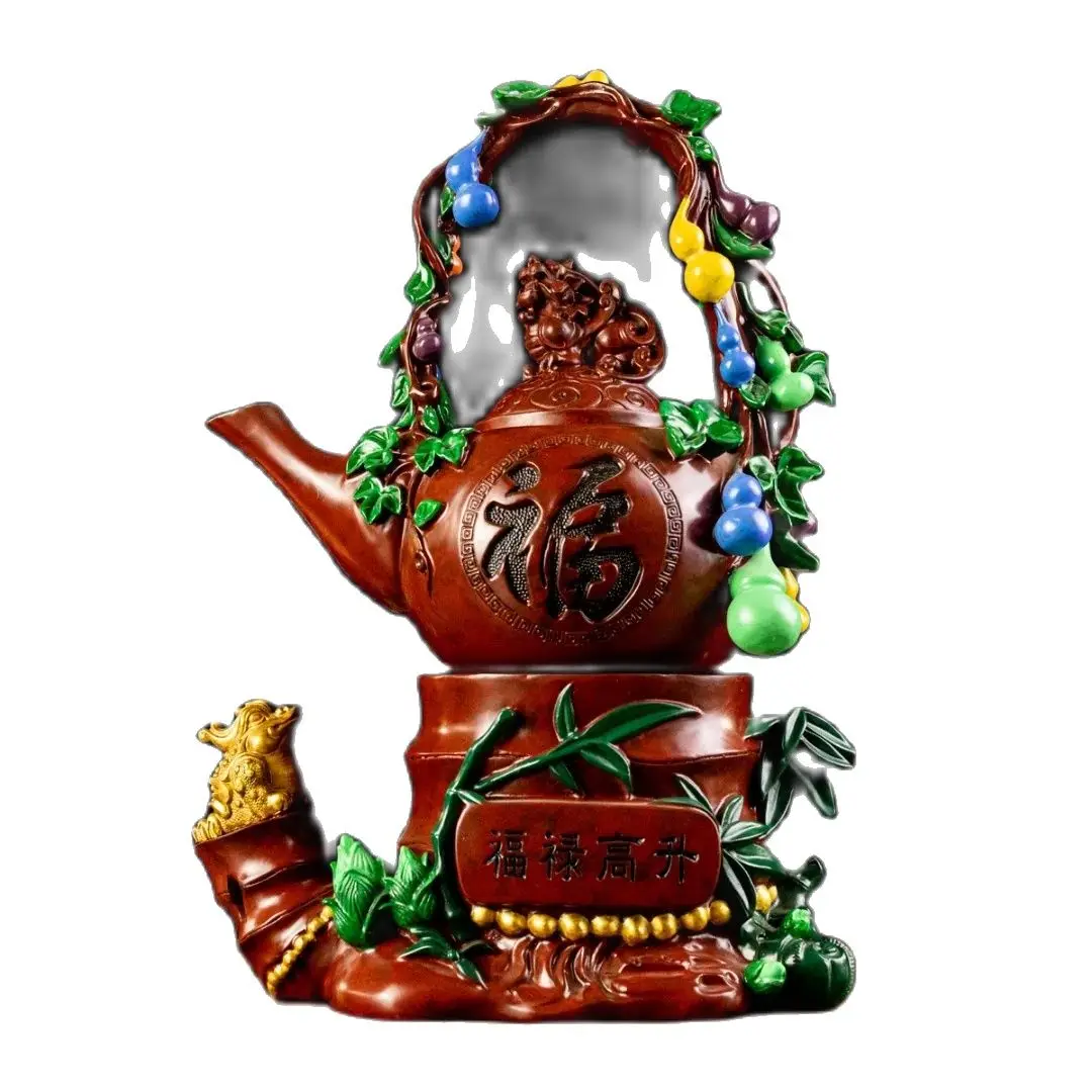 

Цветной чайник Fu Lu Gao Sheng, праздничная Бронзовая статуя Gao Sheng