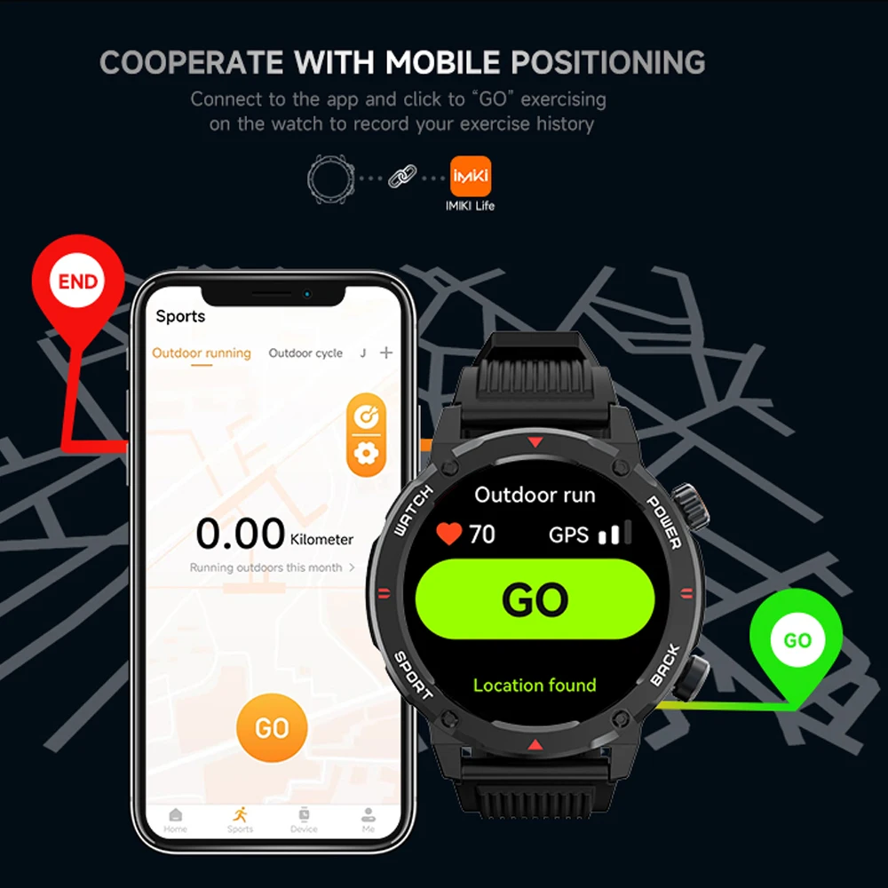 NEW ARRIVALS IMIKI D2 Smartwatch Super-retina AMOLED Display Long