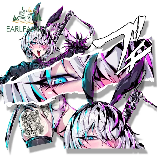 Introducing the EARLFAMILY Bunny Girl YoRHa No.2 Type B Fanart Car Sticker: A Stylish and Playful Addition to Your Vehicle