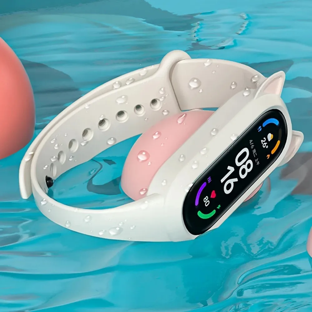 Cartoon Cat Ear Strap For Xiaomi Mi Band Silicone Watch