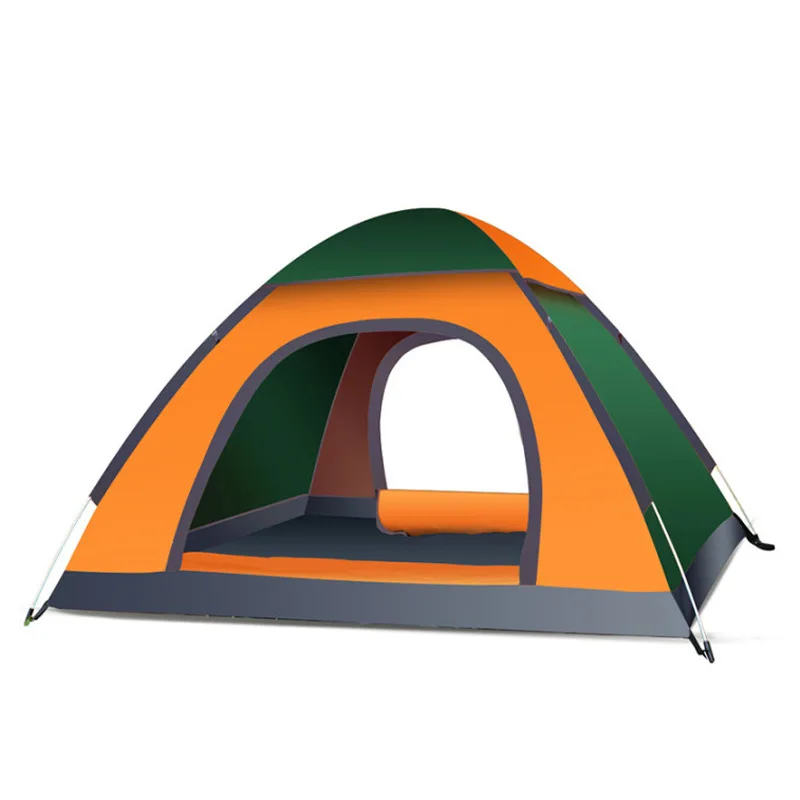 

1-4 People Folding Tent Quick Opening Single Layer Tent Breathable Mesh Waterproof Built-In Hook Windproof Rope Ground Nail