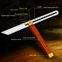 Angle Rulers Gauges Tri Square Sliding T-Bevel with Wooden Handle Level Measuring Tool Wooden Marking Gauge Protractor 1