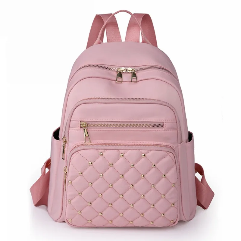 Stylish Quilted Women\'s Bag Pack Pink Multifunctional Multifunctional Diaper Bag Backpack for Mom and Dad, Large  main image 2