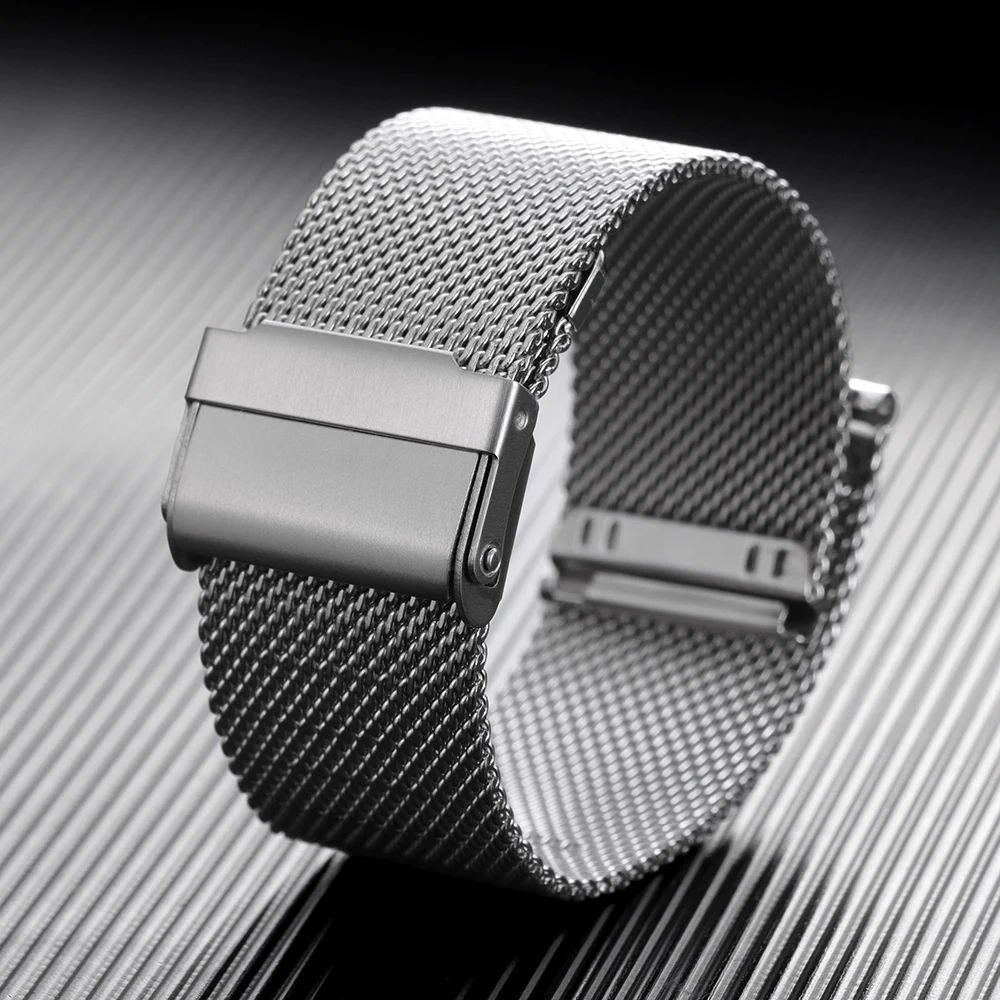 Sleek Milanese Mesh Stainless Steel Watch Strap - Versatile Replacement Wristband