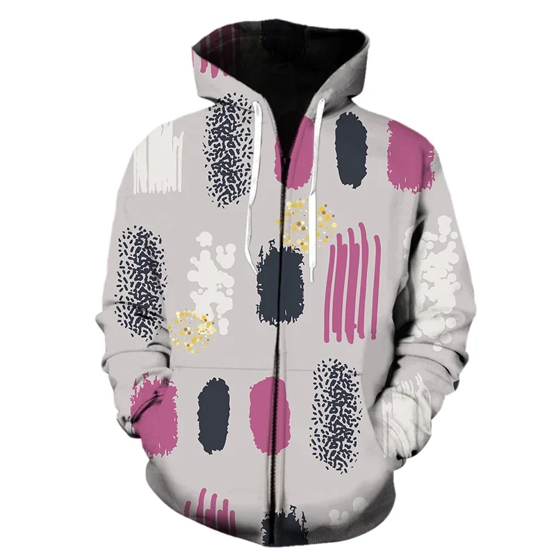 

2024 New Winter 3D Print Zipper Hoodies Graffiti Art Painting Women Men Sweatshirt Kids Fashion Casual Oversized Pullover Coats