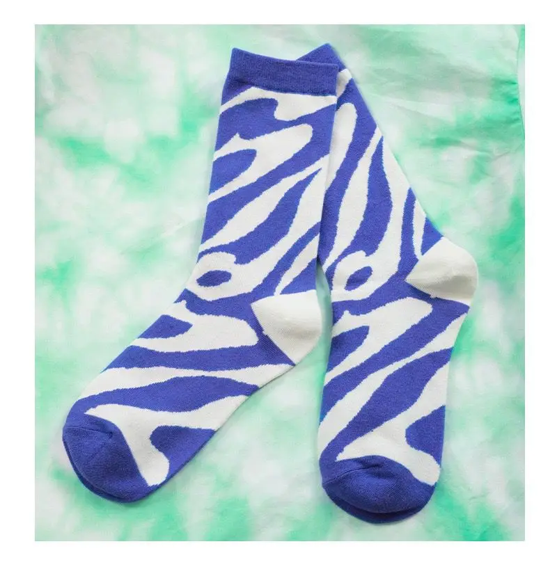 JACQUES WOLF Spring/Summer New Blue Ocean Art Design Trend Personality Fashion Women's Socks Mid Tube Socks orange knee high socks