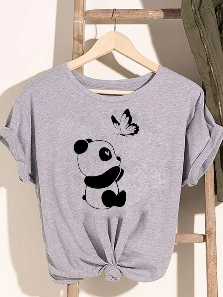 

Panda Butterfly Trend 90s Tee Women Graphic T Top Clothing Lady Print Summer Cartoon Casual Cartoon Fashion Tshirts T-Shirt