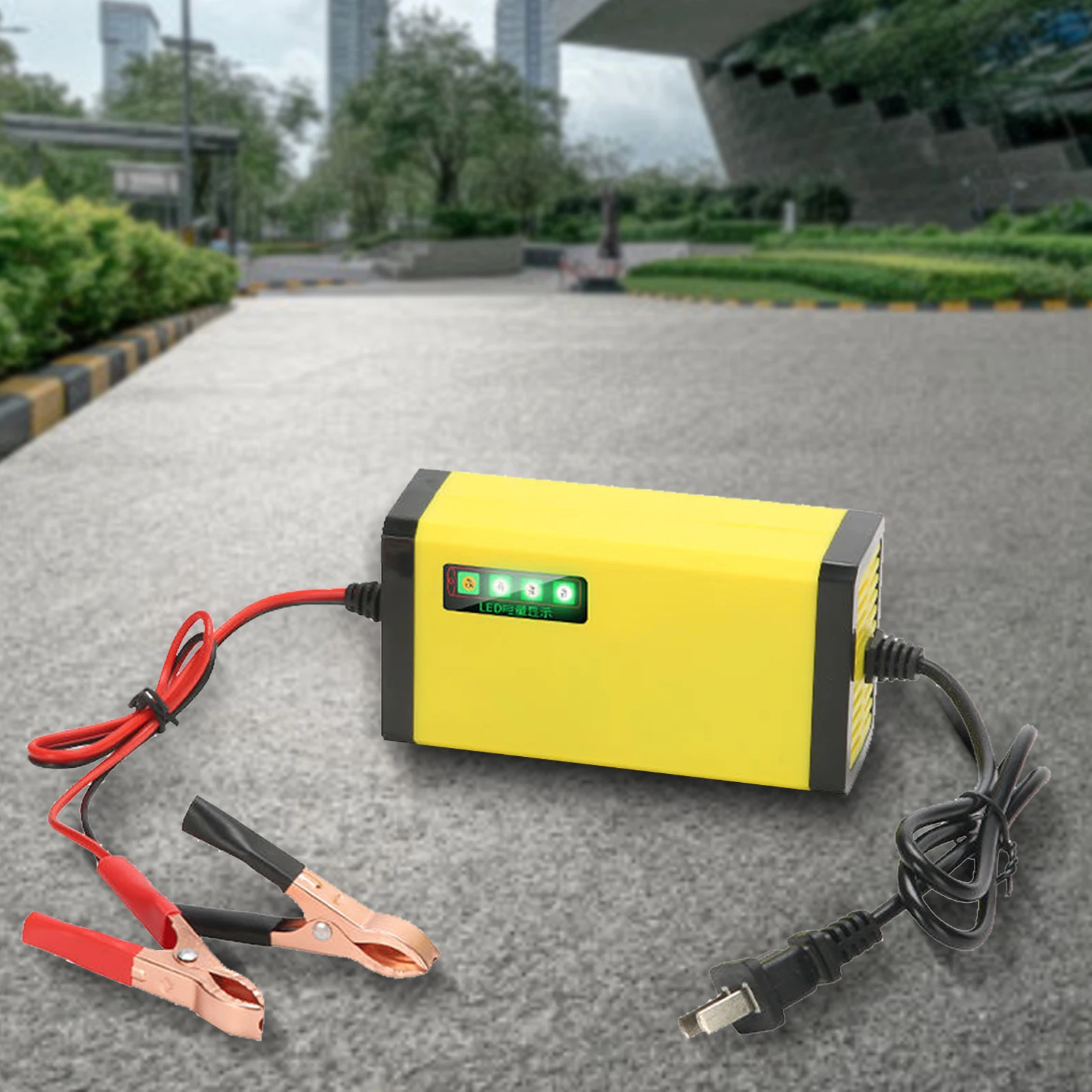 12v Motorcycle Car Battery Charger Full Automatic Batterychargers Ac 220v Led Intelligent Auto