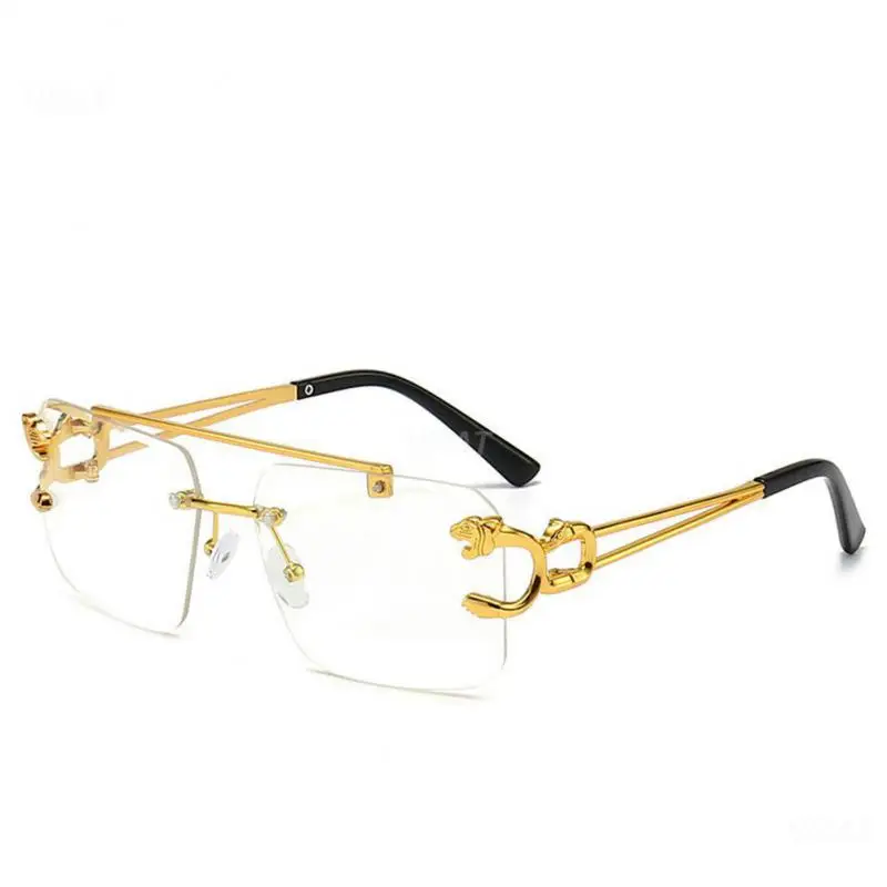 Sunglasses Personality Fashion Frameless Metal Sunglasses Borderless Metal Retro Semi Rimless Rimless Glasses Eyewear