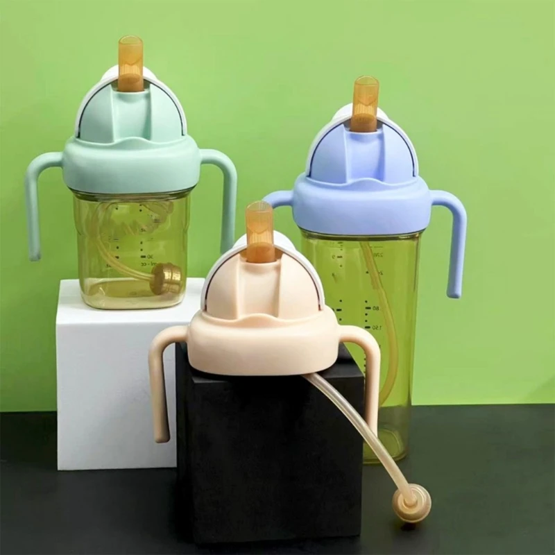 Baby Bottle Cover Bottle Top Handle set with Straw Silicone Water Drinking Cup Top Caps Accessories For Square Hegen Baby