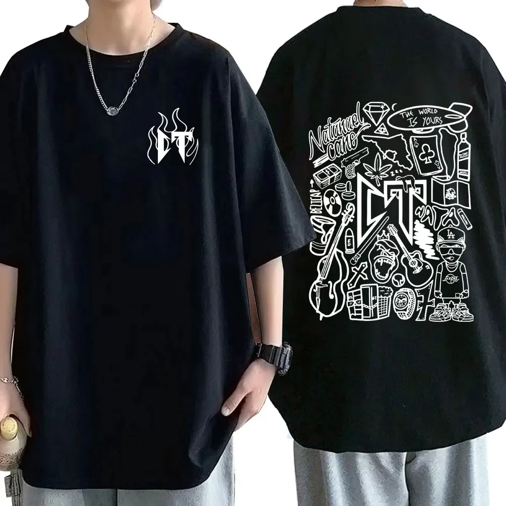 Casual T Shirt Natanael Cano Corridos Tumbados Men's Cotton Short Sleeve Gothic Vintage Oversized Tee Shirt Streetwear
