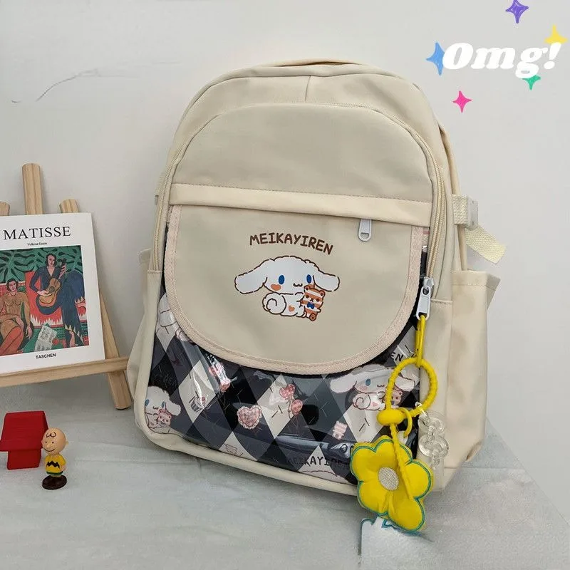 MBTI Cinnamoroll Womens Backpack Cute Nylon New Japanese Fashion Casual Students Backpack Large Capacity Designer Female Bag Sac
