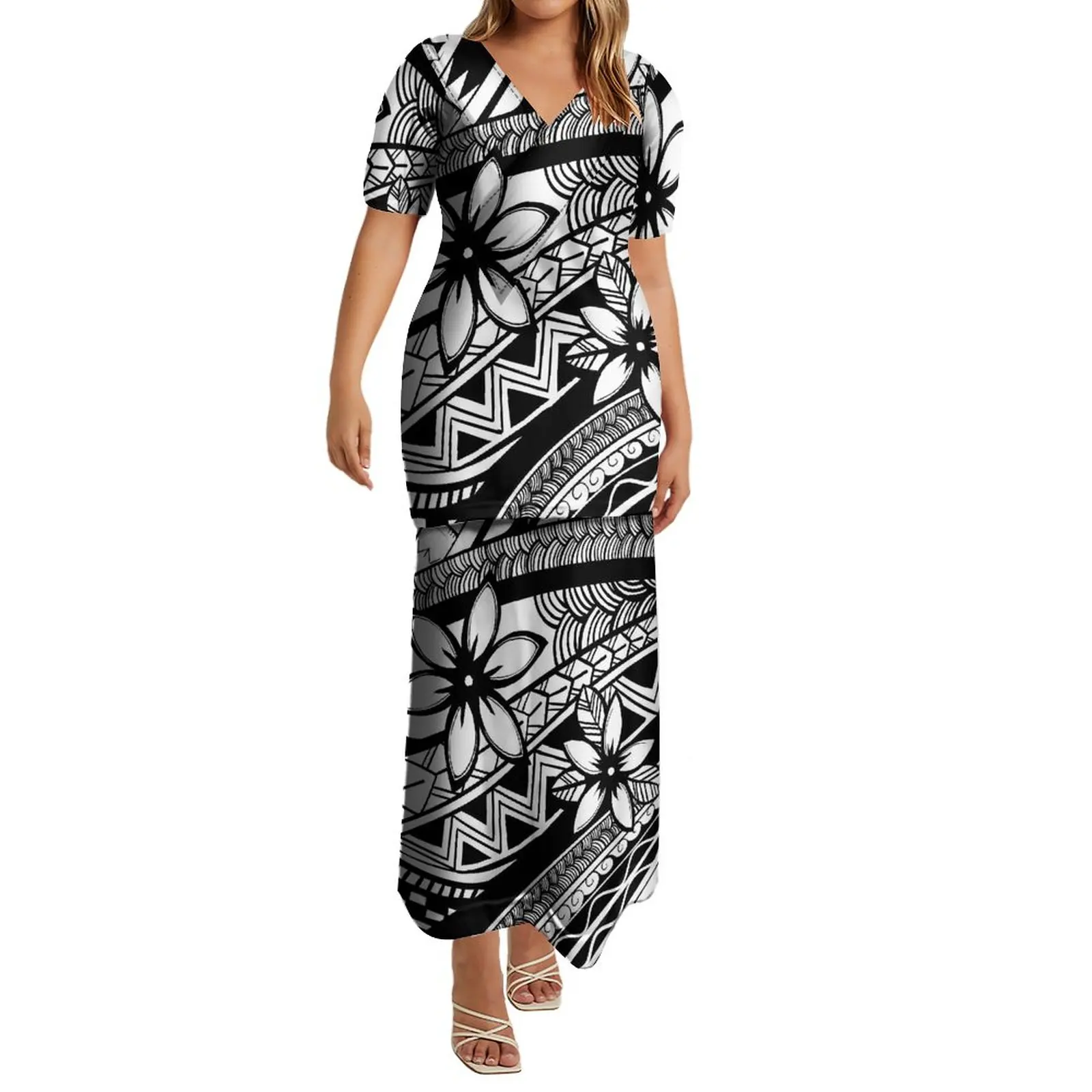 Support your design summer elegant dress Samoan Puletasi party plus ...