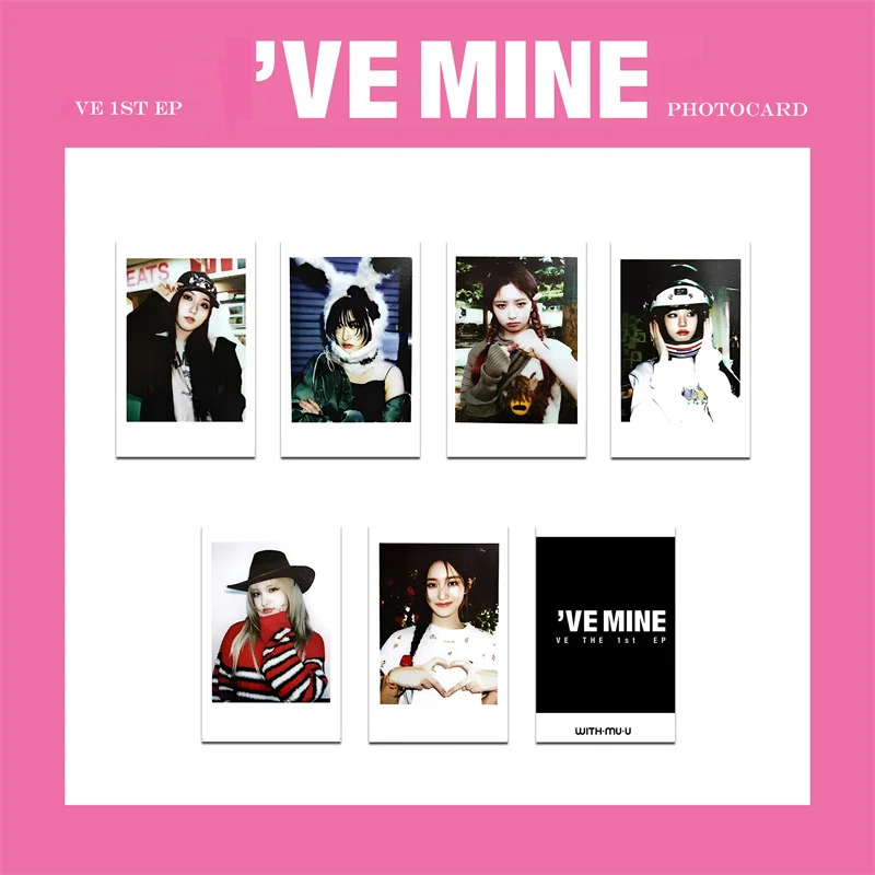 

6pcs/set KPOP IVE Album 1st EP I'VE MINE LOMO Card Wonyoung Glasses Round LIZ Rei Leeseo Yuji Collectible Photo Card Postcard