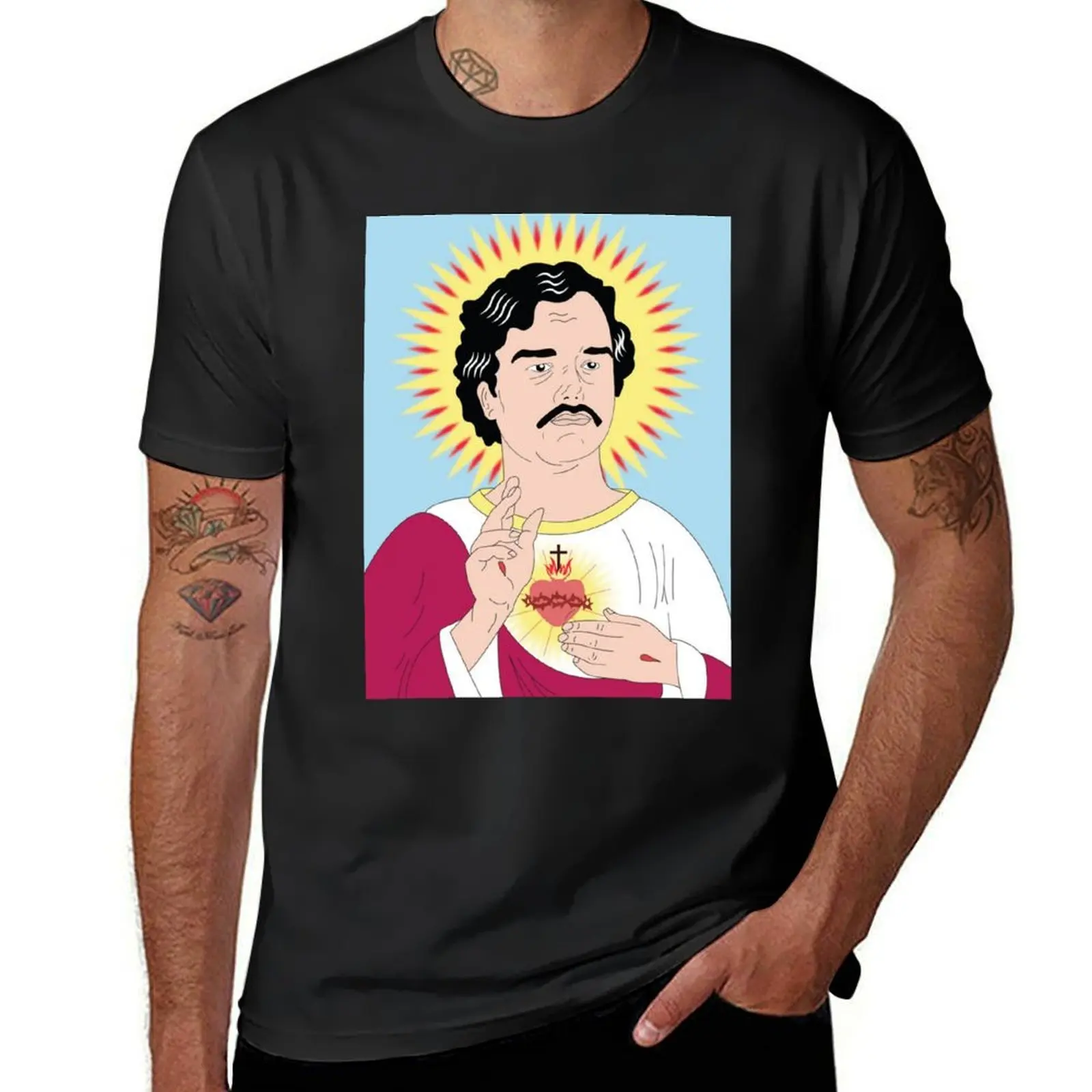 Pablo Escobar the holy, Narcos T-Shirt blacks sublime blanks men t shirt