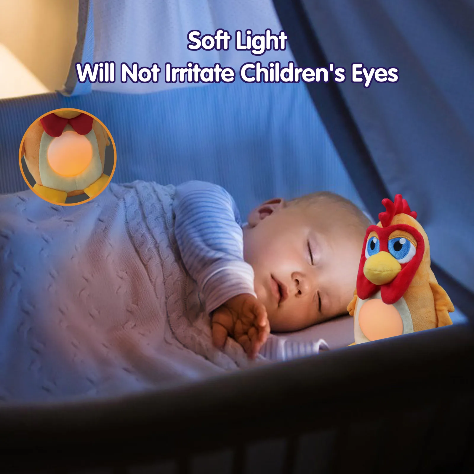 Kawaii Plush Toys with Light Musical Doll 22cm For New Born Soft Sleep Toys For Kids Baby's Stuffed Animals La Granja De Zenon