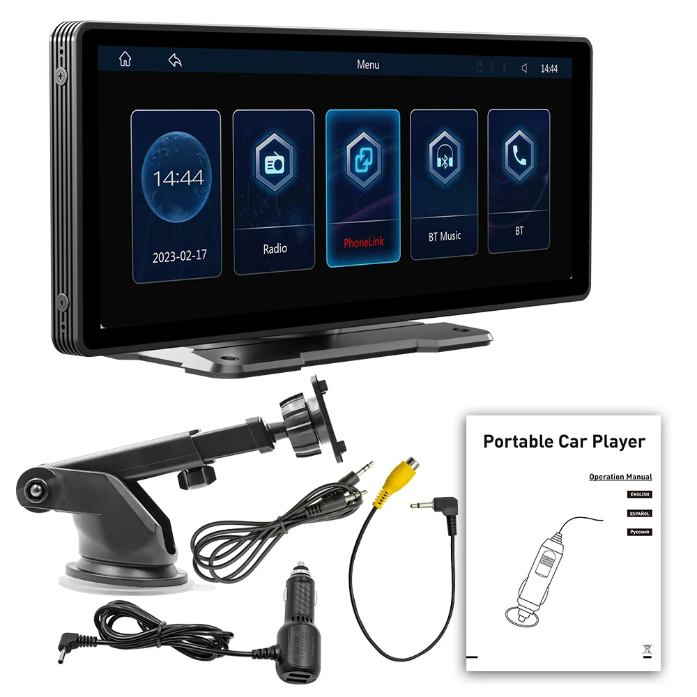 BQCC 10.26" Portable car radio multimedia player Mirrorlink BT FM WIFI GPS Car stereo wireless carplay IOS Android Auto Multimedia car radio