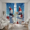 2pcs set HD Christmas gift snowman decoration curtain Blue tie digital printed curtain Home decoration style Decoration livin 6