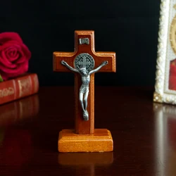 Vintage Wooden Jesus Cross Pendant (A)