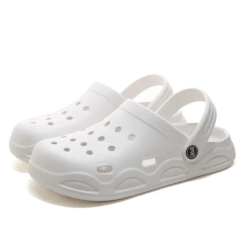 Ropa de verano para exteriores para hombre, zapatos de playa para jardín con tacón medio cubierto, zapatos tipo zuecos para parejas, Sandalias cómodas de Material EVA transpirable