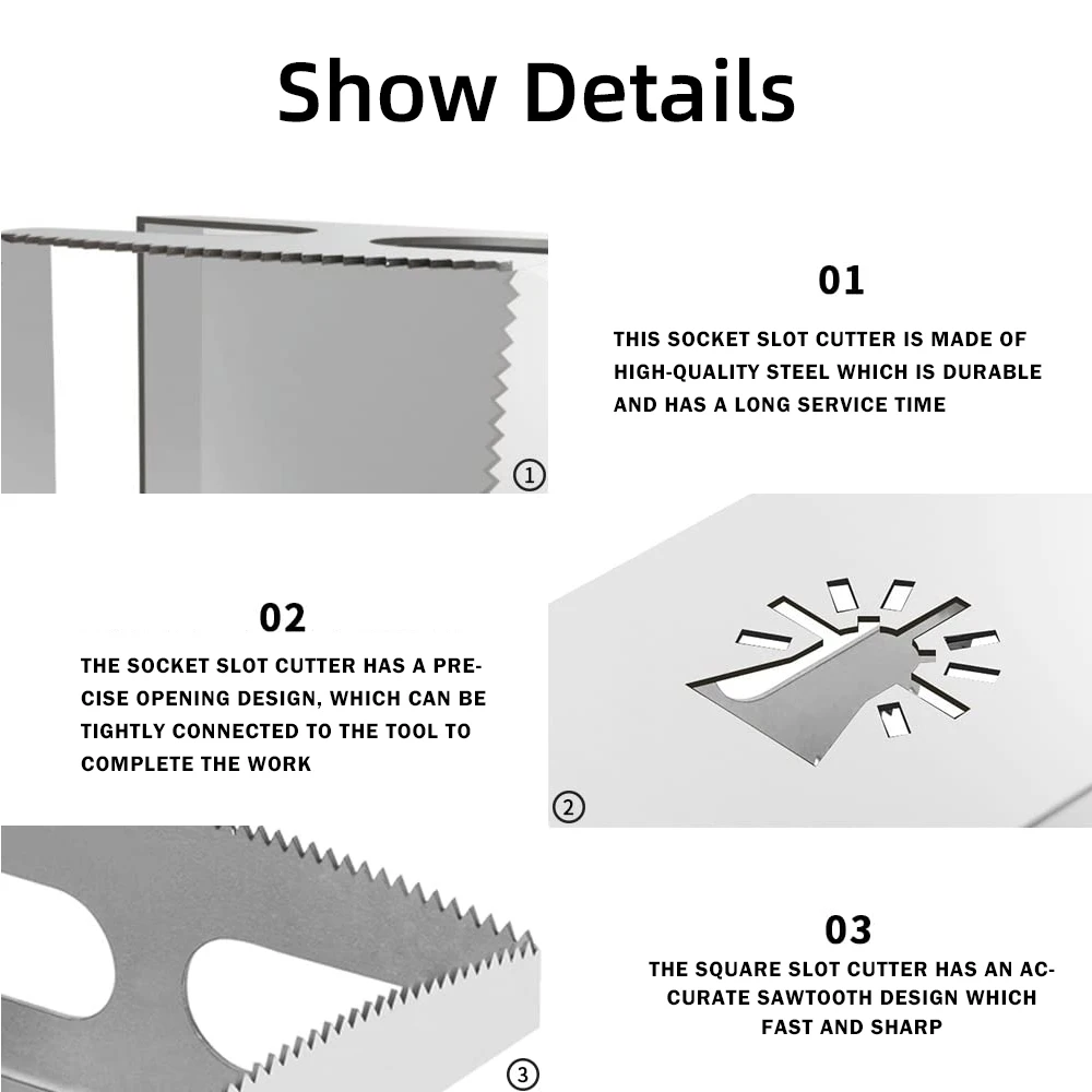 Oscillating Multi-Tools Woodworking Square Hole Cutting Saw Blade For Drywall Plastic Metal DIY Electrical Wall Box Cutter Tool