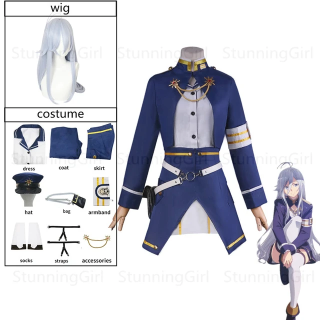 Anime 86 Eighty Six Vladilena Milize Cosplay Costume Lena Dress Blue  Uniform Hat Wig Halloween Party Outfits Girls Women - AliExpress