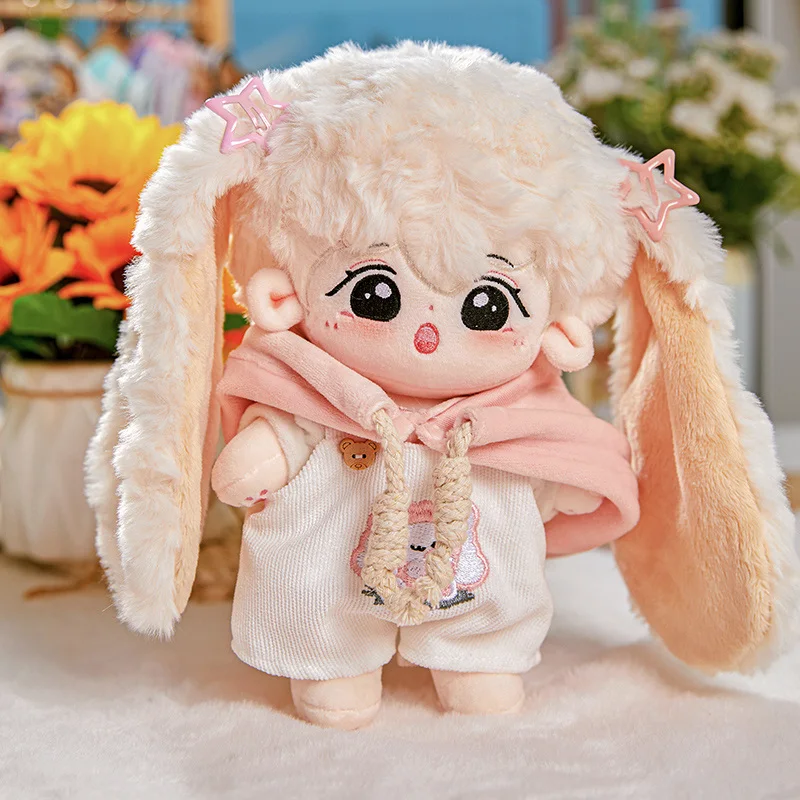 Kawaii Plush Cotton Doll Idol Stuffed Super Star Figure Dolls Cute Anime Long Rabbit Ears Star Doll Doll Can Change Clothes Gift