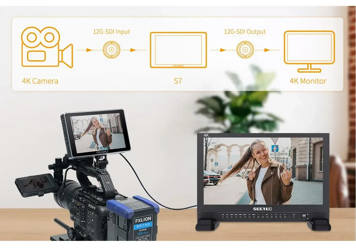 S7 12G-SDI HDMI2.0 Camera Field Monitor 7 inch 4K HDMI HDR/3D LUT 16:10 IPS Pane