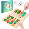 Montessori Wooden Colorful Slide Puzzle Board Game Color Matching Slide Sensory Educational Toys Preschool Activity for Toddlers 1
